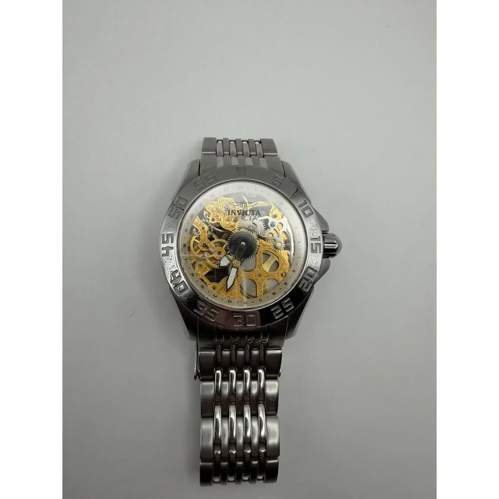 RARE Invicta 5114 Mechanical Skeleton Men's Watch - Discontinued - WORKING